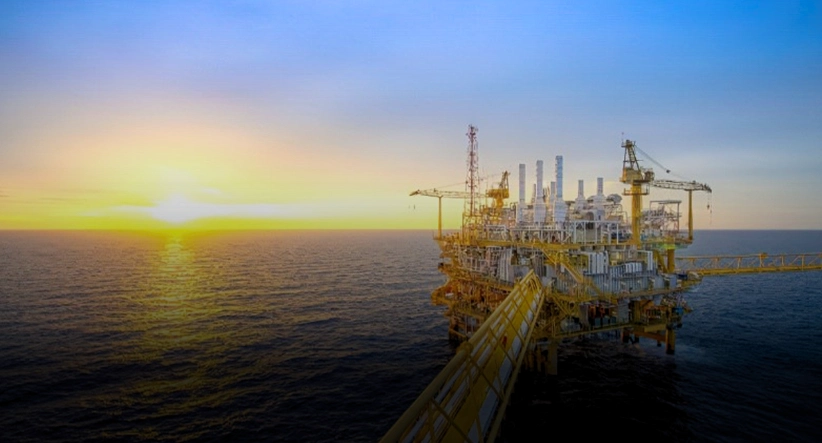 Offshore oil platform representing energy, oil, gas, and mining industries